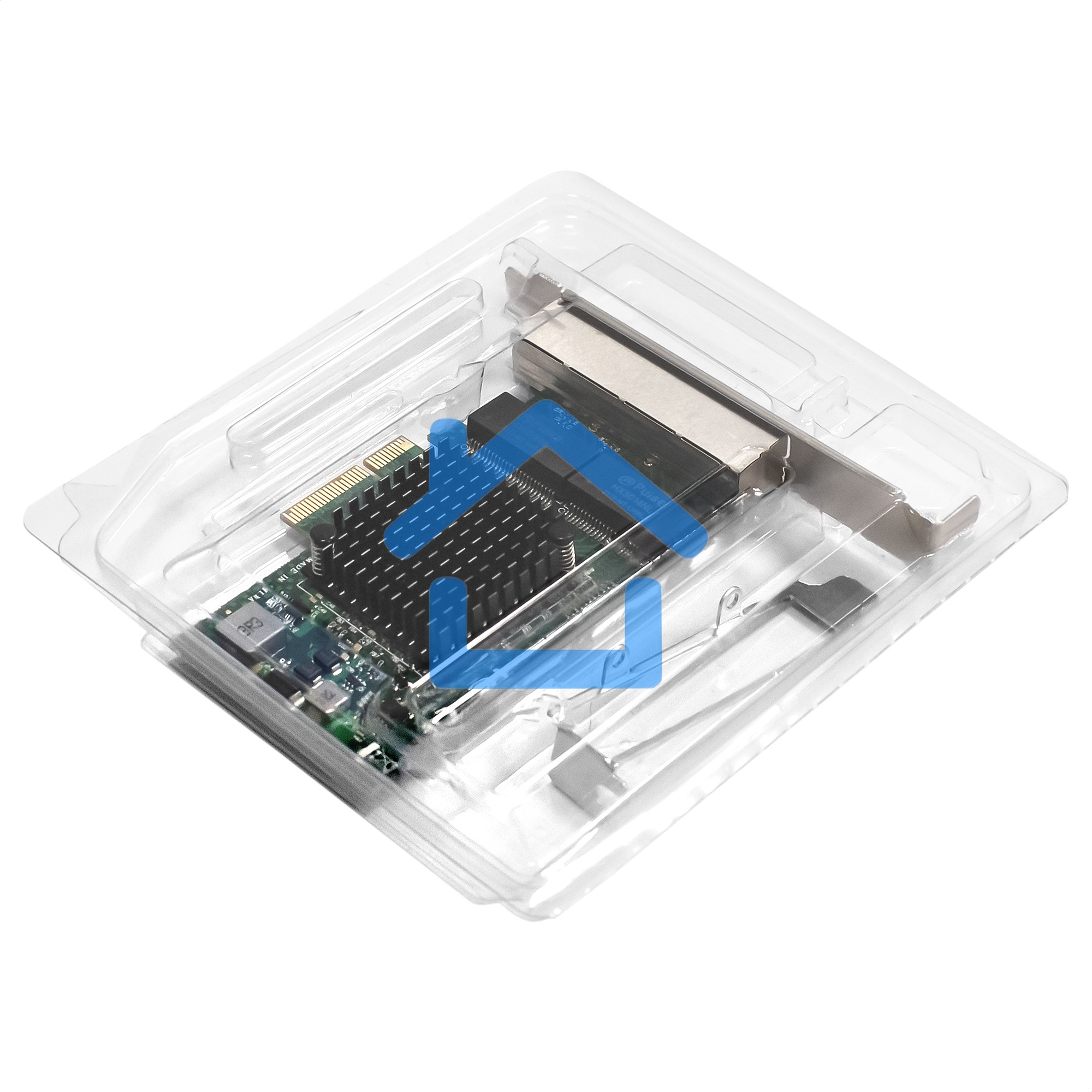 Сетевой адаптер ExeGate EXE-BCM5719 (PCI-E x4 v2.0, порты 4xRJ45, 10/100/1000Mbps, Gigabit Chipset Broadcom BCM5719)
