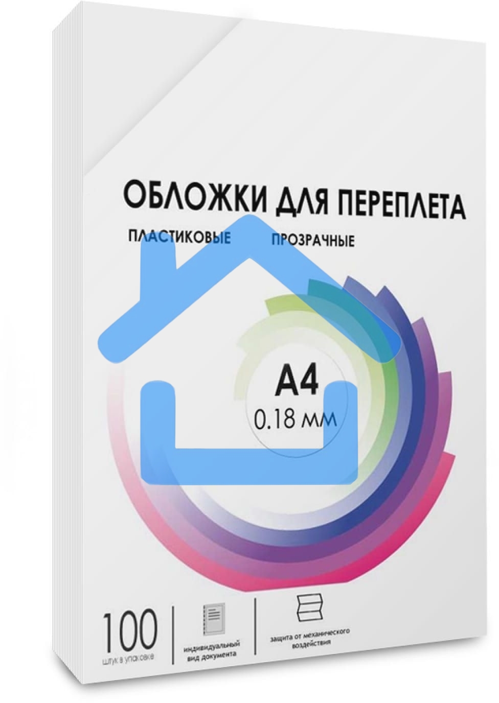 Обложки для переплета Heleos A4 180мкм прозрачный (100шт) PCA4-180