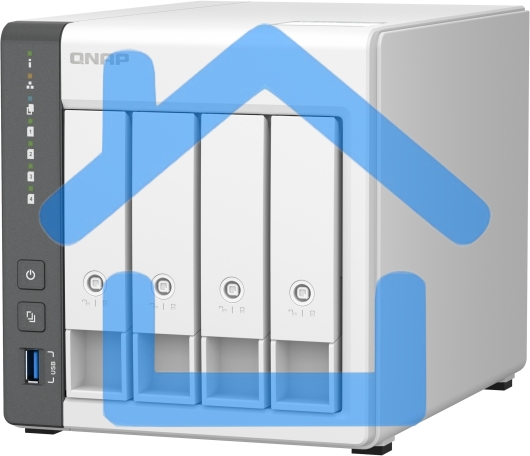 Сетевое хранилище SMB QNAP TS-433-4G NAS 4 HDD trays. ARM 4-core Cortex-A55 2.0GHz, ram 4 Gb (max), 1x1GbE, 1x2.5GbE, 2xUSB 2.0 port,1xUSB 3.2 Gen 1