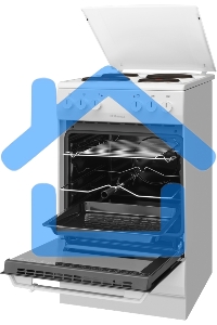 Плита электрическая Hansa FCEW54120 белый, конфорок 4 шт, духовка 62 л, 50 см x 85 см x 60 см