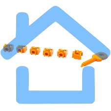 Комплект заглушек порта RJ-45 (6 шт.) + ключ, оранжевый