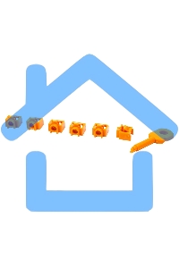 Комплект заглушек порта RJ-45 (6 шт.) + ключ, оранжевый