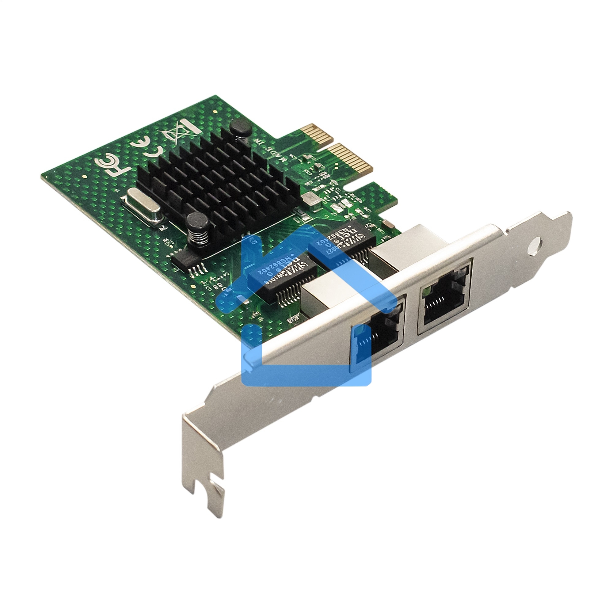Сетевой адаптер ExeGate EXE-BCM5720 (PCI-E x1 v2.0, порты 2xRJ45, 10/100/1000Mbps, Gigabit Chipset Broadcom BCM5720)