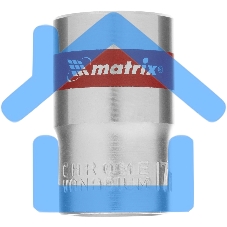 Головка торцевая Matrix, 17 мм, 6-гранная, CrV, под квадрат 1/2