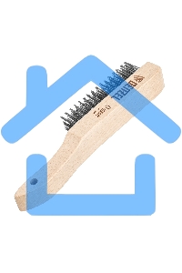 Щетка зачистная Denzel 6-и рядная, прямая проволока из нержавеющей стали с деревянной ручкой, EFP