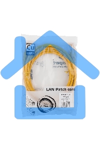 Патч-корд медный UTP Cablexpert PP10-2M/Y кат.5e, 2м, литой, многожильный (желтый)