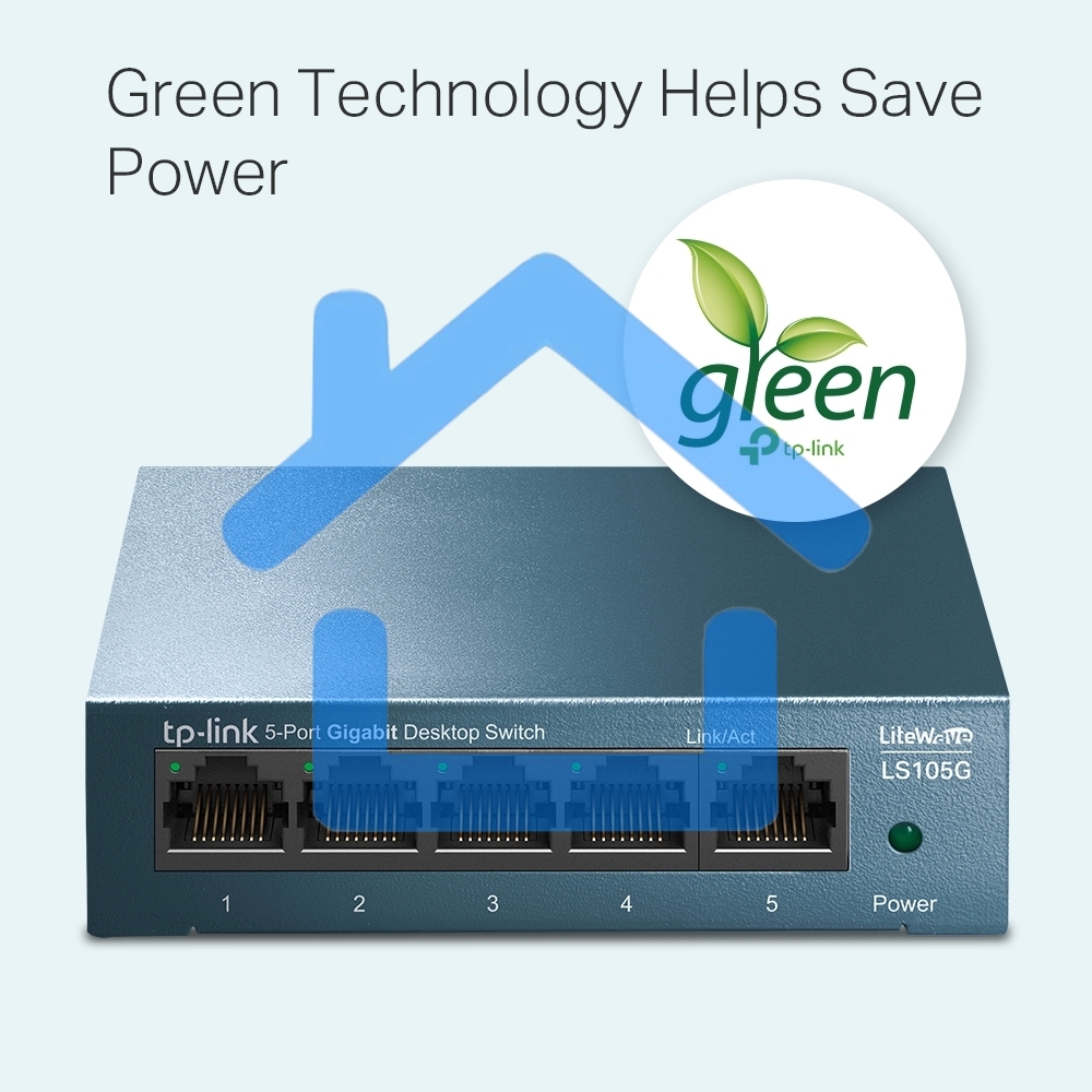 Коммутатор TP-Link 5 ports Giga Unmanagement switch, 5 10/100/1000Mbps RJ-45 ports