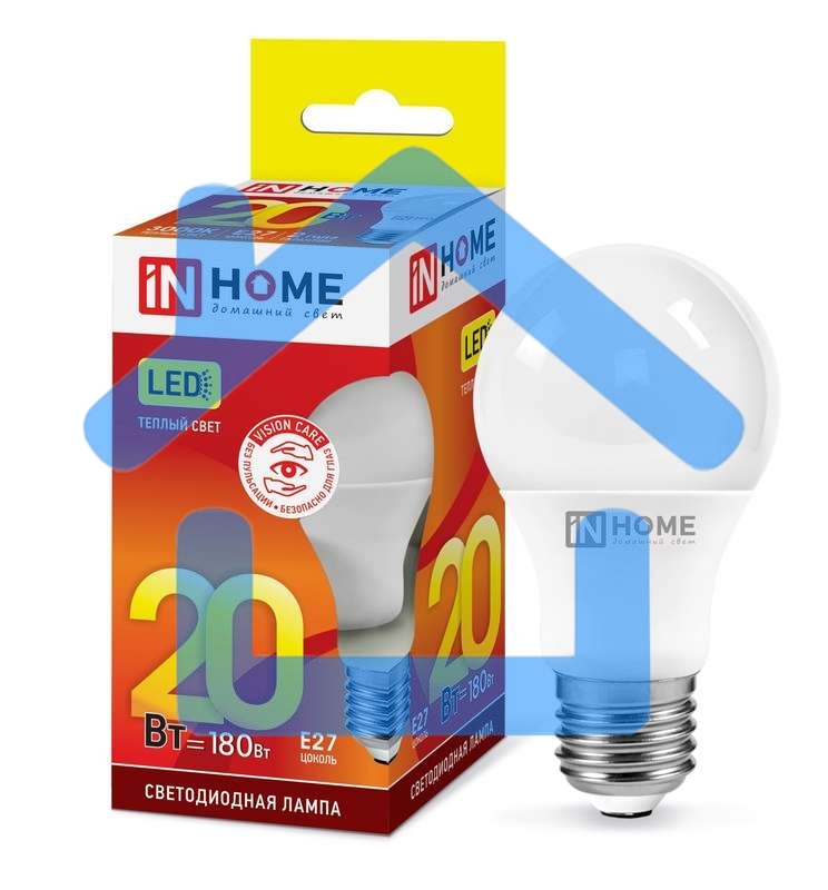 Лампа светодиодная LED-A60-VC 20Вт 230В E27 3000К 1800лм IN HOME 4690612020297