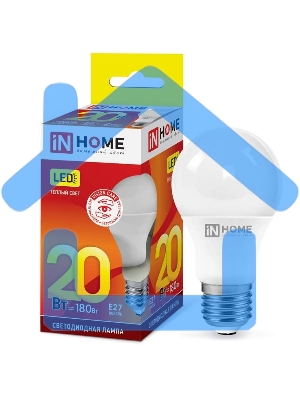Лампа светодиодная LED-A60-VC 20Вт 230В E27 3000К 1800лм IN HOME 4690612020297