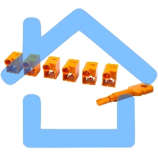 Комплект блокираторов коннектора RJ-45 (6 шт.) + ключ, оранжевый