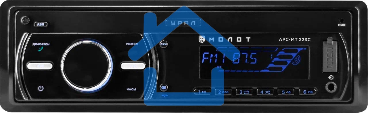 Автомагнитола Ural Молот АРС-МТ 223С 1DIN 4x25Вт