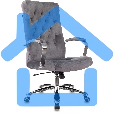 Кресло руководителя Бюрократ T-9928SL Fabric серый Italia 26, крестов. металл хром