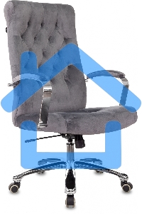 Кресло руководителя Бюрократ T-9928SL Fabric серый Italia 26, крестов. металл хром