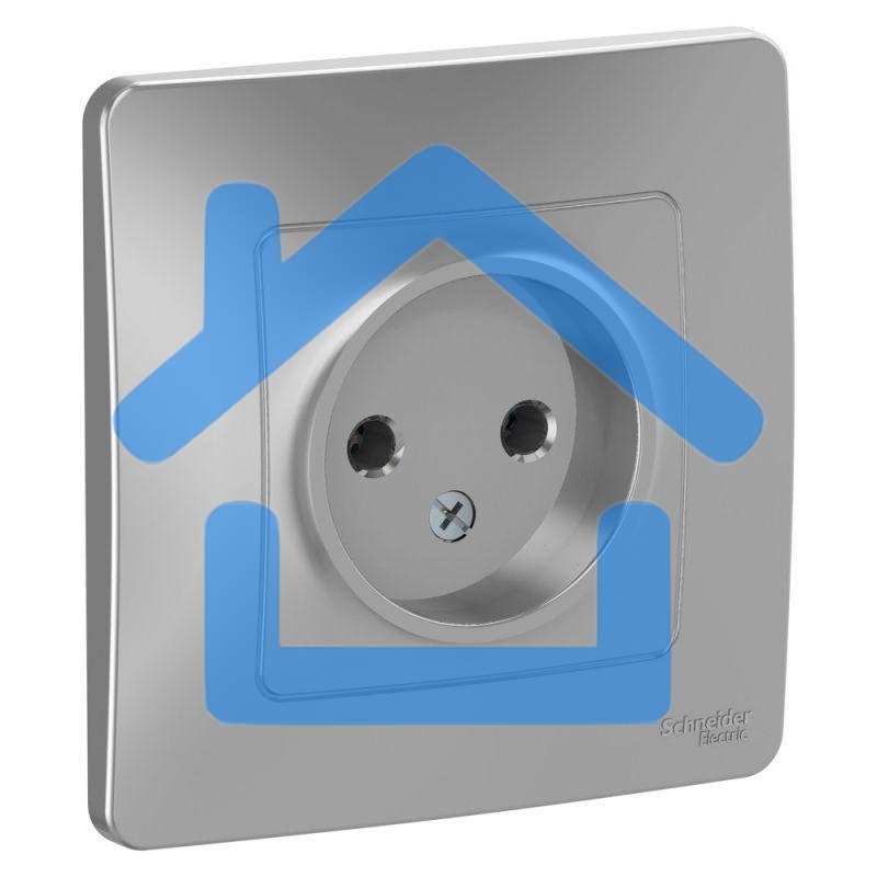 Розетка СП BLANCA 16А 250В без шторок без заземл. алюм. SchE BLNRS000013