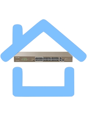 Мегабитный неуправляемый PoE-коммутатор с 26 портами Tenda F1126P-24-250W