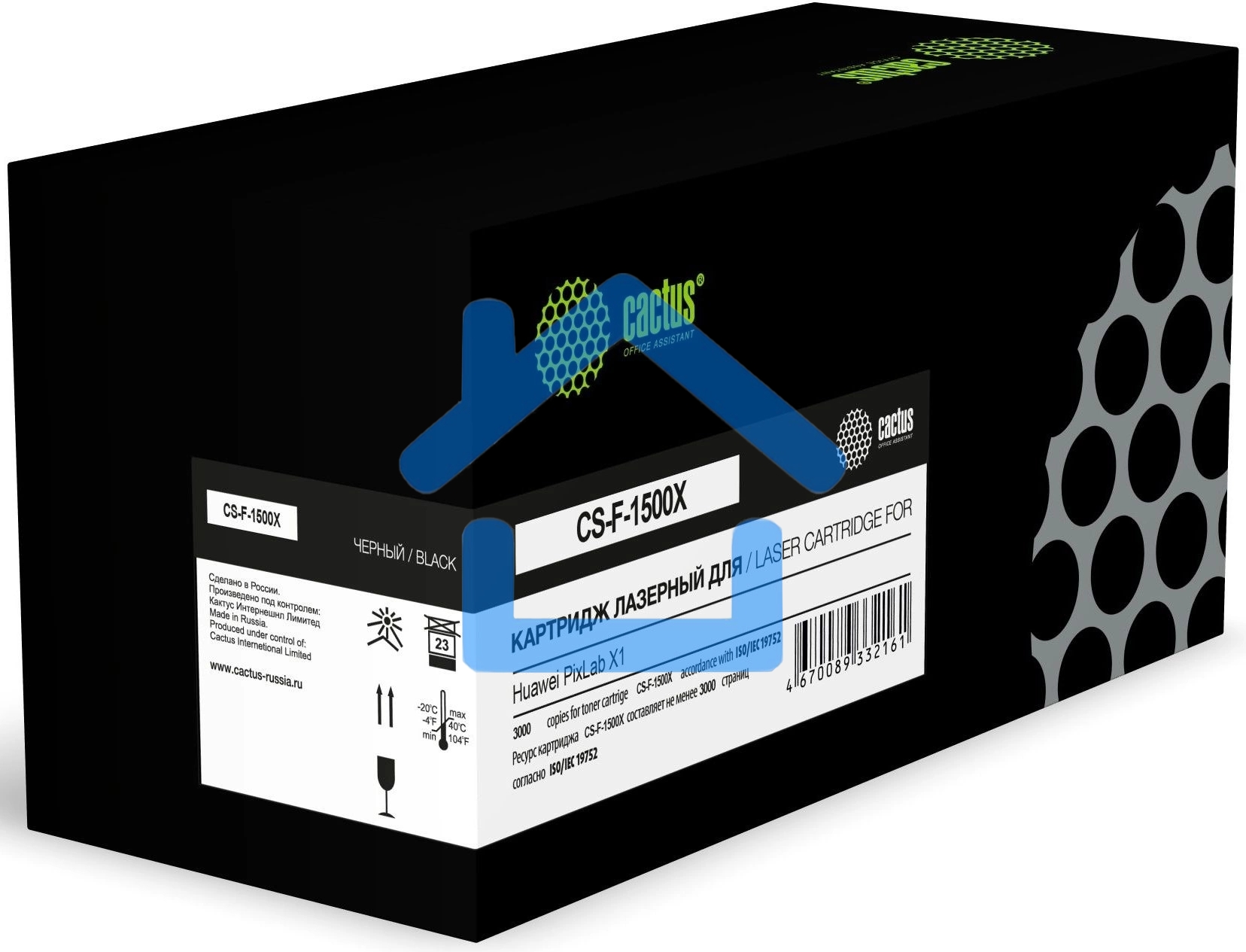 Картридж лазерный Cactus CS-F-1500X F-1500X черный (3000стр.) для Huawei PixLab X1
