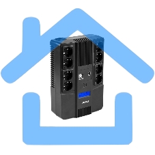 Источник бесперебойного питания Бастион SKAT-UPS 800-AID-IN-1x9-8 ИБП 220В 480Вт, LCD, АКБ 1x 9А·ч, line interactive, мод.синус, 8хSchuko,2xUS (8933)