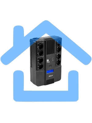 Источник бесперебойного питания Бастион SKAT-UPS 800-AID-IN-1x9-8 ИБП 220В 480Вт, LCD, АКБ 1x 9А·ч, line interactive, мод.синус, 8хSchuko,2xUS (8933)