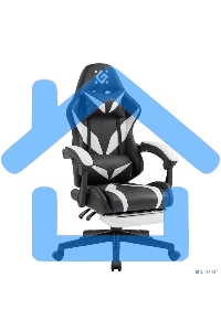 Кресло игровое Defender Aspect черный/белый, класс 4, PU, подножка