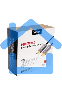 Активный оптический кабель HDMI 19M/M,ver. 2.0, 4K@60 Hz 80m VCOM