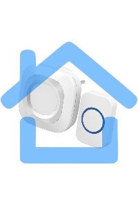 Беспроводной дверной звонок Rexant в розетку мигающий 36 мелодий IP44 (белый/серый)