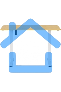 Стол для компьютера Cactus CS-ED-WTBAM столешница бамбук, бежевый каркас белый