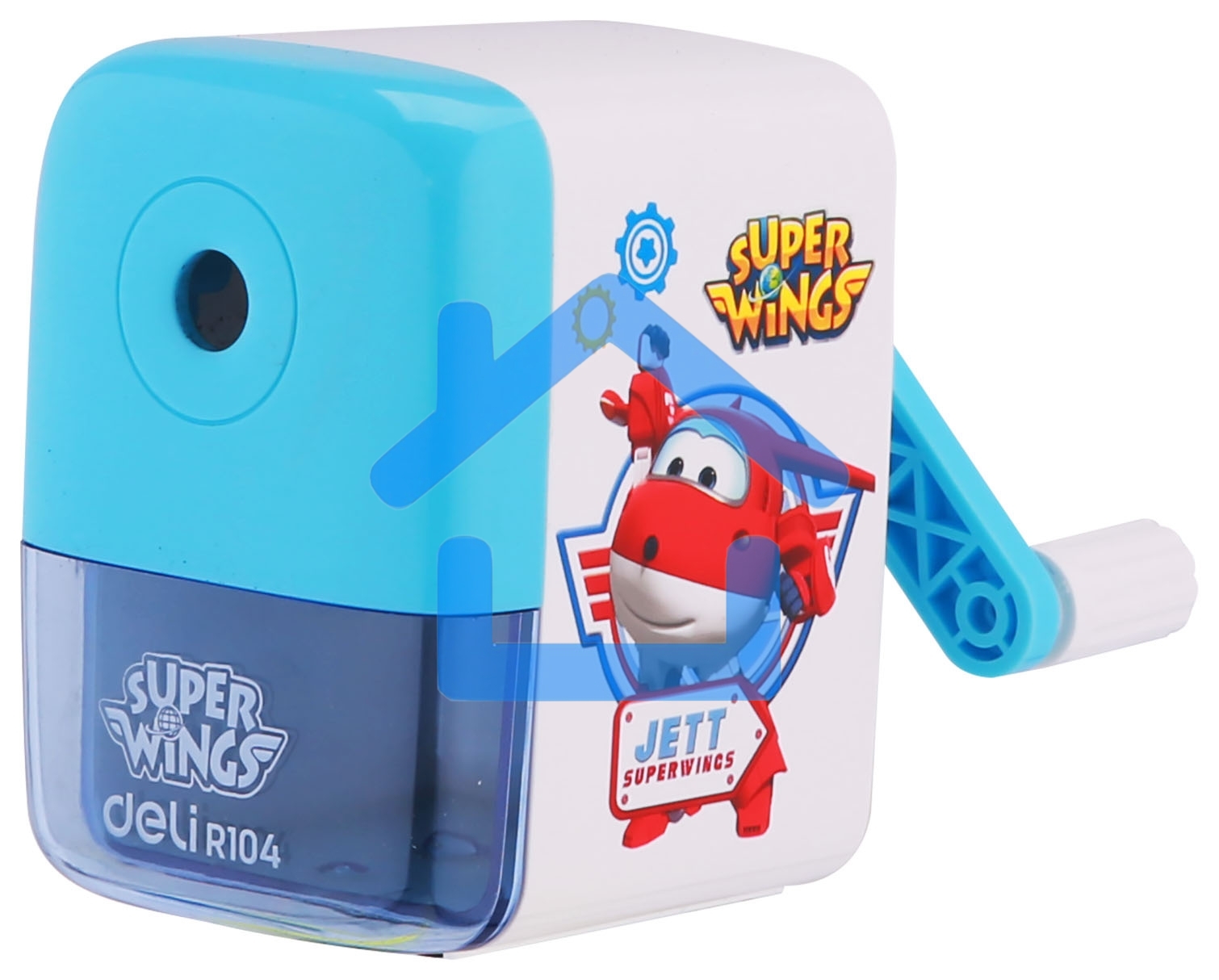 Точилка для карандашей механическая Deli ER10409 Super Wings, 1 отверстие, пластик, ассорти
