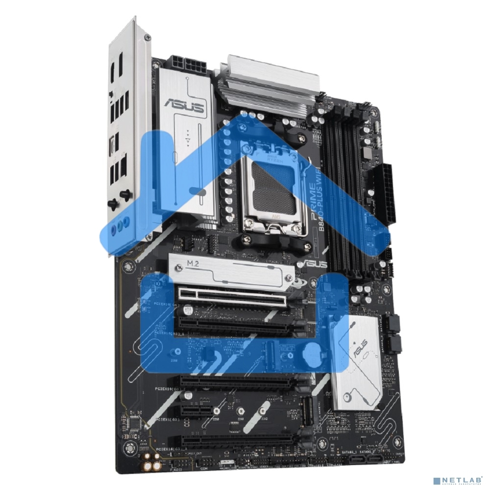 Материнская плата ASUS PRIME B840-PLUS WIFI, AM5, AMD B840, 4xDDR5, 4xSATA, 3xM.2, 1xPCIe 4.0 x16, 1xPCIe 3.0 x16, 2xPCIe 3.0 x16, 1xPCIe 3.0 x1, 1xDP, 1xHDMI, 1x 2.5Gb LAN, 8xUSB-A, 3x3.5 мм, 7.1, ATX
