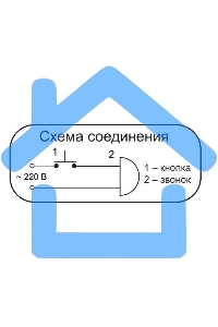 Звонок проводной Сверчок трель 220В 80-90дБА бел. Тритон СВ-03