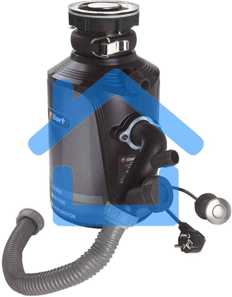 Измельчитель пищевых отходов Bort Alligator, 560 Вт., объем 1 450 мл., пневмовыключатель