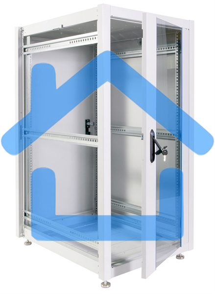 Шкаф телекоммуникационный напольный ЭКОНОМ 24U (600 × 600) дверь стекло, дверь металл