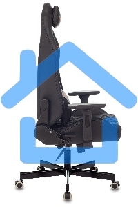 Кресло игровое Knight RAMPART черный, ромбик, эко.кожа, с подголов. крестовина металл