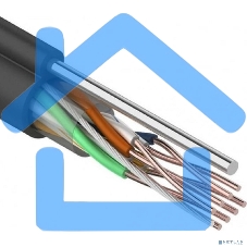 Кабель витая пара Rexant UTP 4PR 24AWG, CAT5e наружный (OUTDOOR) + ТРОС*1 (бухта 305 м)