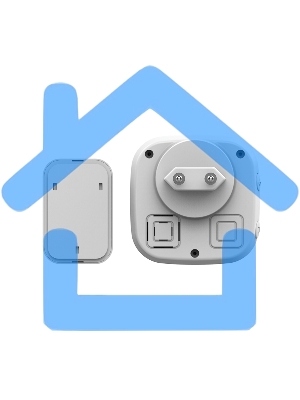 Беспроводной дверной звонок Rexant в розетку мигающий 36 мелодий IP44 (белый/серый)