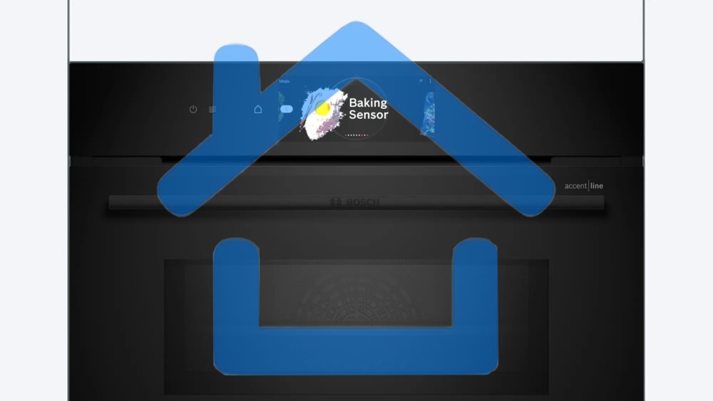 Встраиваемый духовой шкаф Bosch CMG978NB1 Accent line с микроволновой печью и 22 типами нагрева, 45.5x59.5x54.8 см, 45л, дисплей,инвертор,SoftClose и SoftOpen, Bosch Assist, черный. Телескопические направляющие 1 уровень,пиролитическая очистка,многоточечн