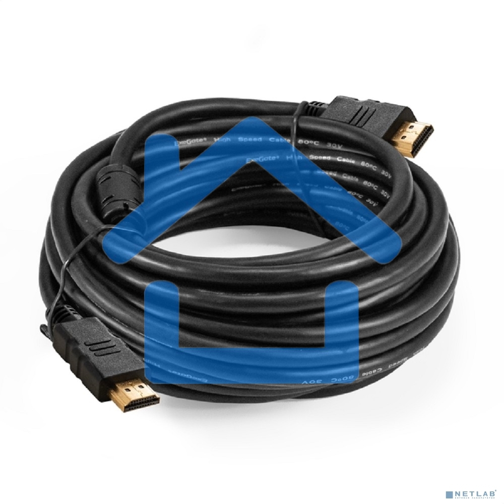 Кабель HDMI ExeGate EX-CC-HDMI-10.0F (19M/19M, 10м, v1.4b, ферритовые кольца, позолоченные контакты)