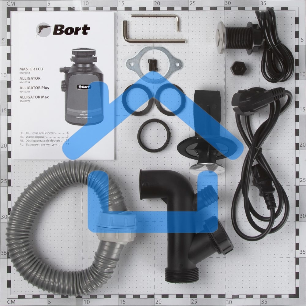 Измельчитель пищевых отходов Bort Alligator, 560 Вт., объем 1 450 мл., пневмовыключатель