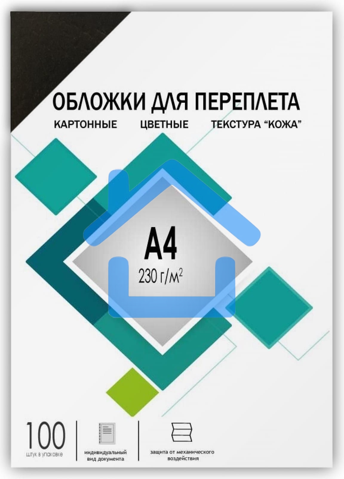 Обложки для переплета Heleos A4 230г/м2 черный (100шт) CCA4B