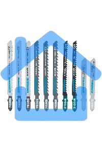 Набор полотен GROSS для электролобзика универсальный, 10шт., DIY, пластиковый кейс 78295