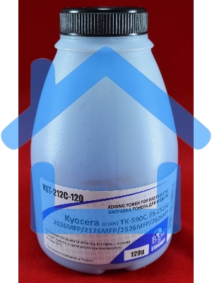 Тонер Kyocera TK-590C, FS-C5250/2026MFP/2126MFP/2526MFP/2626MF Cyan (фл. 120г) 5K B&W Standart (Tomoegawa) фас России