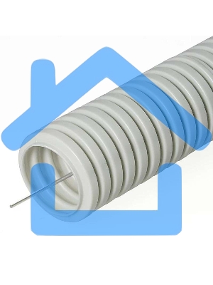 Труба гофрированная ПВХ d40мм с зондом сер. (уп.25м) Урал Пак ГФ-0100740-025