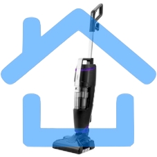 Пылесос вертикальный паровой Kitfort KT-575-1 черный, питание питание от сети, 1600 Вт, уборка влажная/паром/сухая, пылесборник 1.1 л