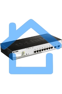 Коммутатор D-Link DGS-1210-10P/FL2A Управляемый L2 коммутатор с 8 портами 10/100/1000Base-T и 2 портами 1000Base-X SFP (8 портов PoE 802.3af/at, PoE бюджет 65 Вт)