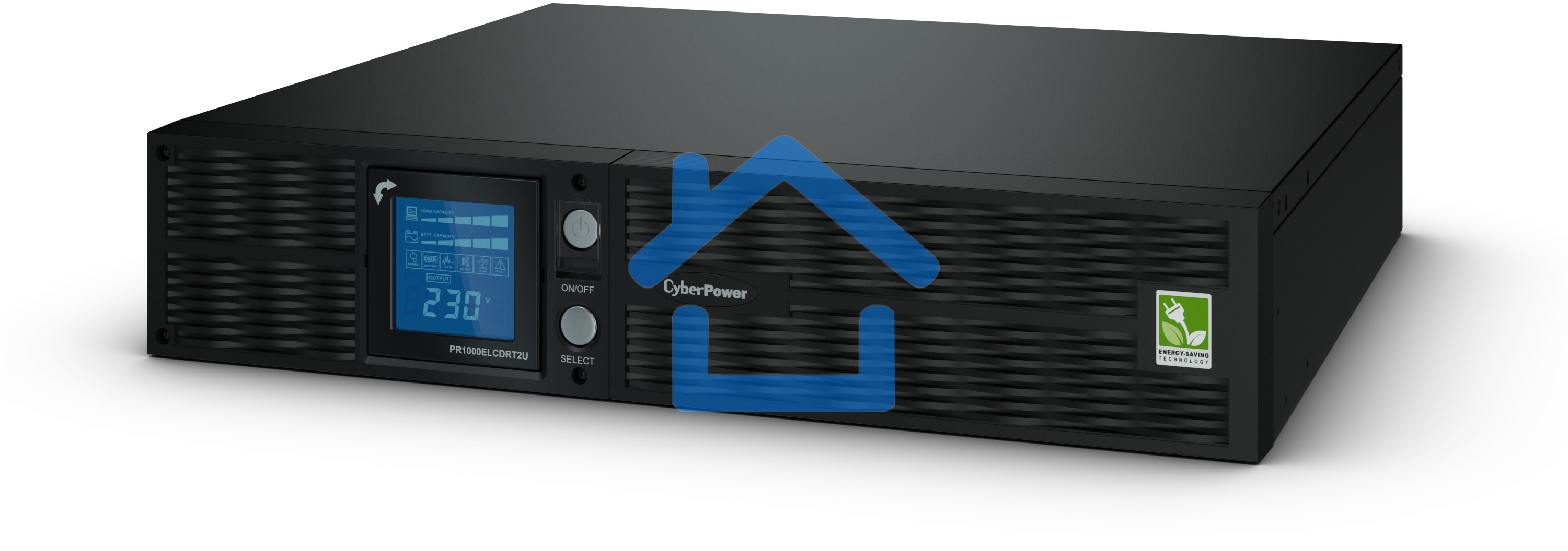Источник бесперебойного питания CyberPowerLine-Interactive PR1000ELCDRT2UA 1000VA/900W USB/RS-232/Dry/EPO/SNMPslot/RJ11/45 (8 IEC С13)