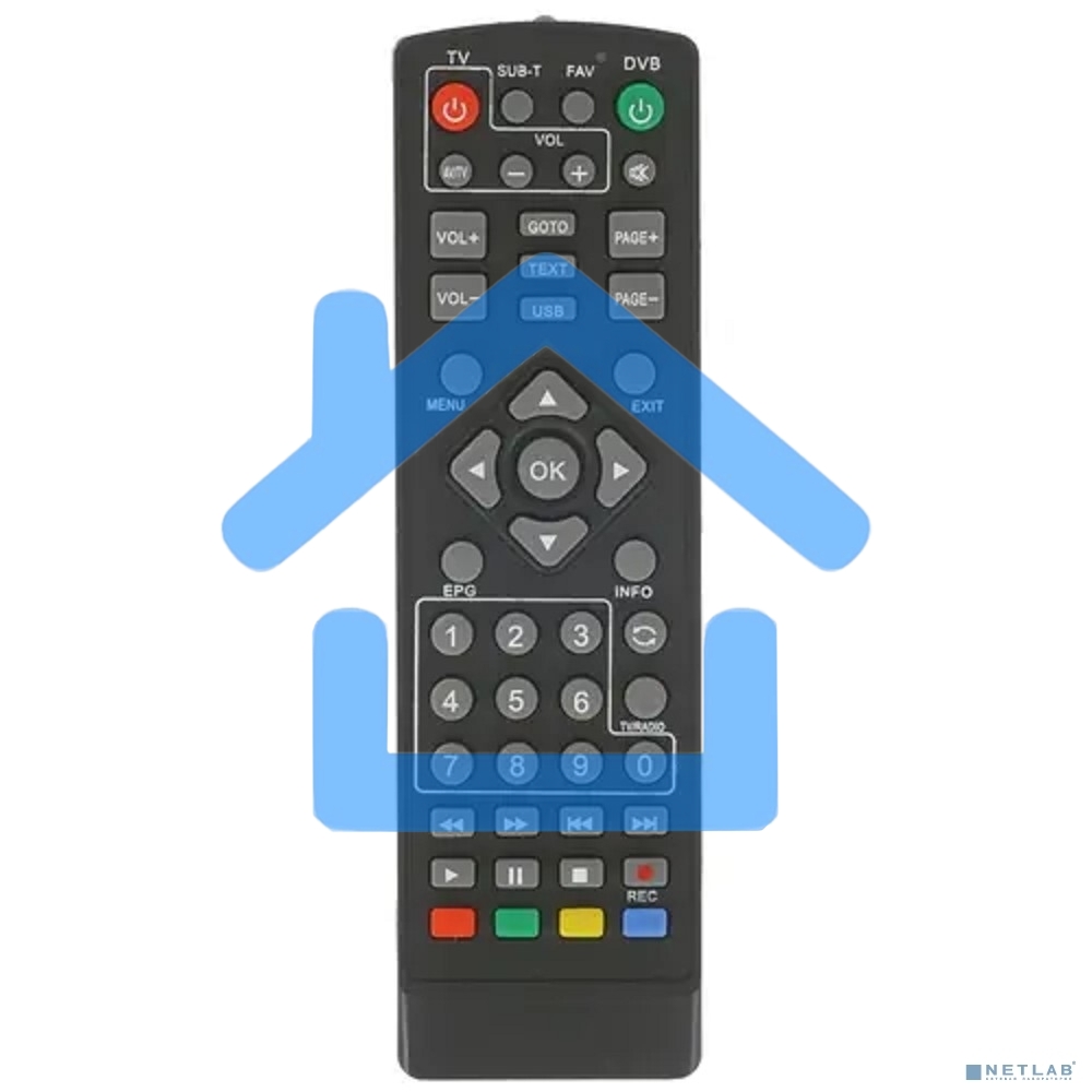 Пульт универсальный Rexant для DVB-T2 с функцией управления телевизором (RX-DVB-014)