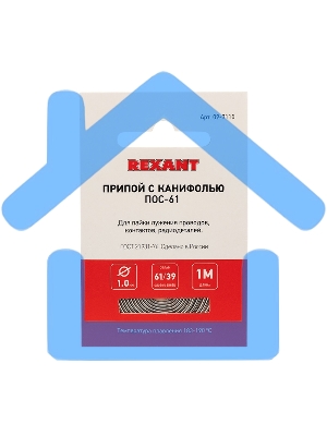 Припой с канифолью ПОС-61 d1.0мм спираль (1м) Rexant 09-3110