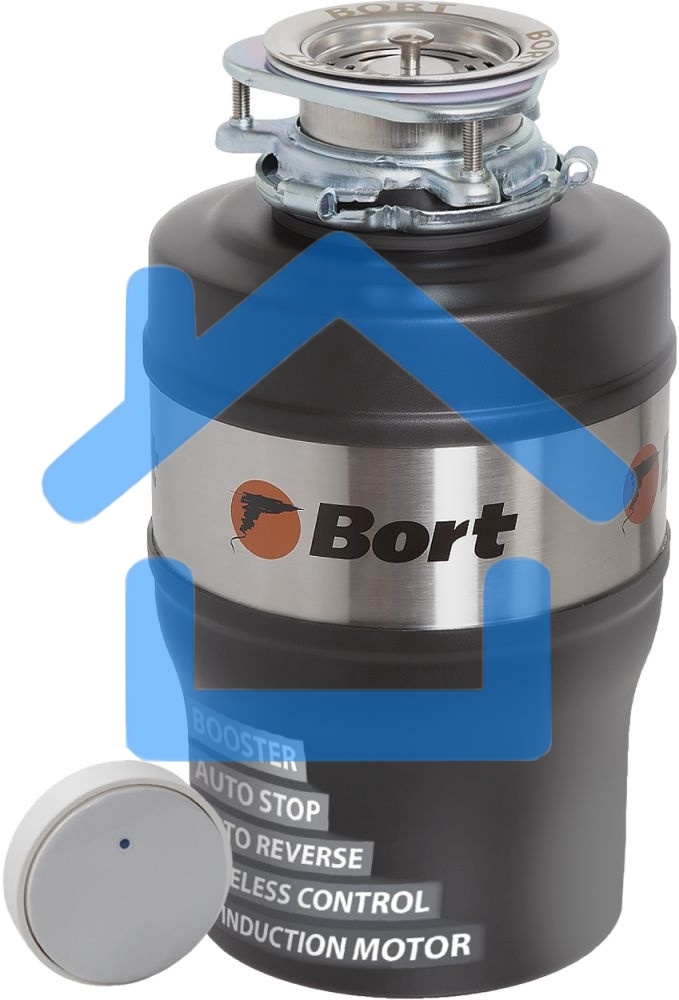 Измельчитель пищевых отходов Bort Alligator Max, 560 Вт., объем 1 600 мл., ПДУ