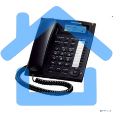 Телефон проводной Panasonic KX-TS2388RUB черный индикатор вызова,повторный набор последнего номера,4 уровня громкости звонка