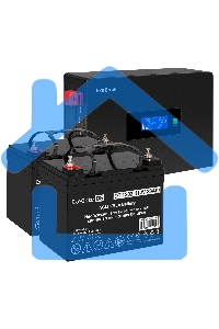 Комплект Источник бесперебойного питания EX295994RUS + батарея 33Aч EX282974RUS 2шт (инвертор, синус, для котла, PF=1, настенный) ExeGate IdealSine SR-1500.LCD.2SH 1500VA/1500W, чистая синусоида, цветной LCD-дисплей, 2*Schuko, крепление настенное, черный 