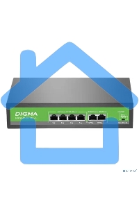 Коммутатор Digma DSP204F-2F-T80 DSP204F-2F-T80 V1 (L2) 6x100Мбит/с 4PoE 4PoE+ 80W неуправляемый